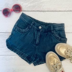 Janie and Jack Girls Ruffle Denim Shorts Size 5